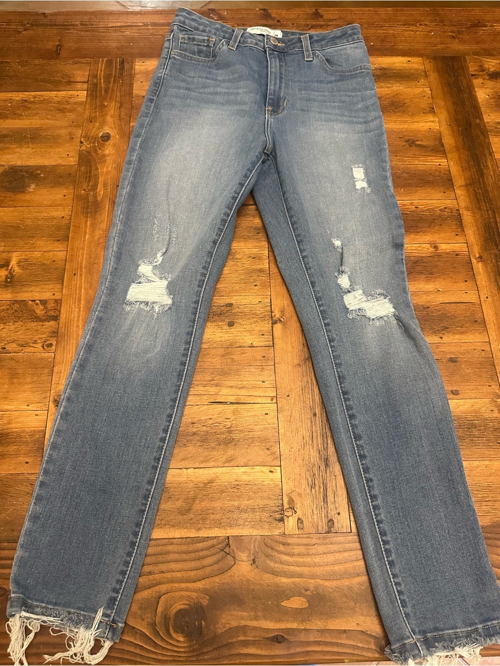 Just Black Light Blue Distressed Skinny Jeans